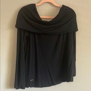 Lilly Pulitzer Black Ruched Relaxed Blouse